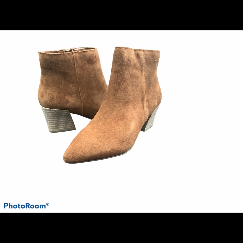 Kensie Lyden Light Brown Suede  3” Heel Ankle Boots Women's Size 7 NWB